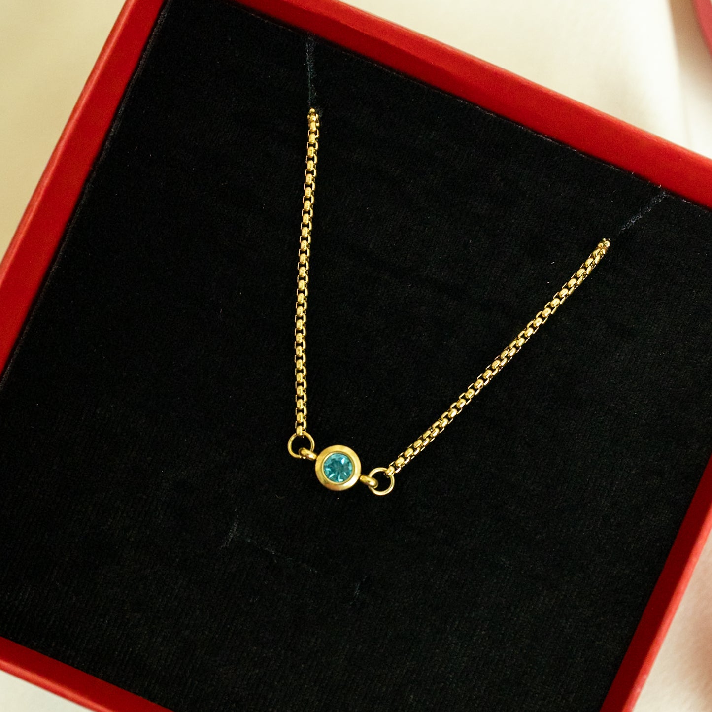 March Birthstone Necklace & Bracelet Set