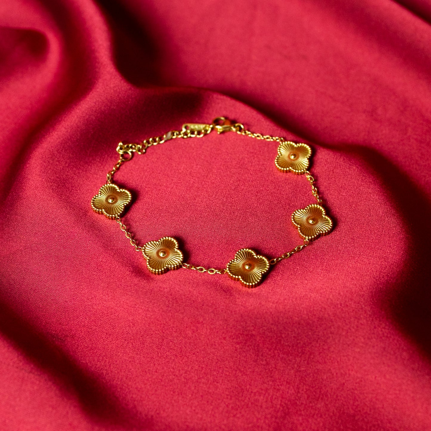 Ornate Five Motif Clover Bracelet