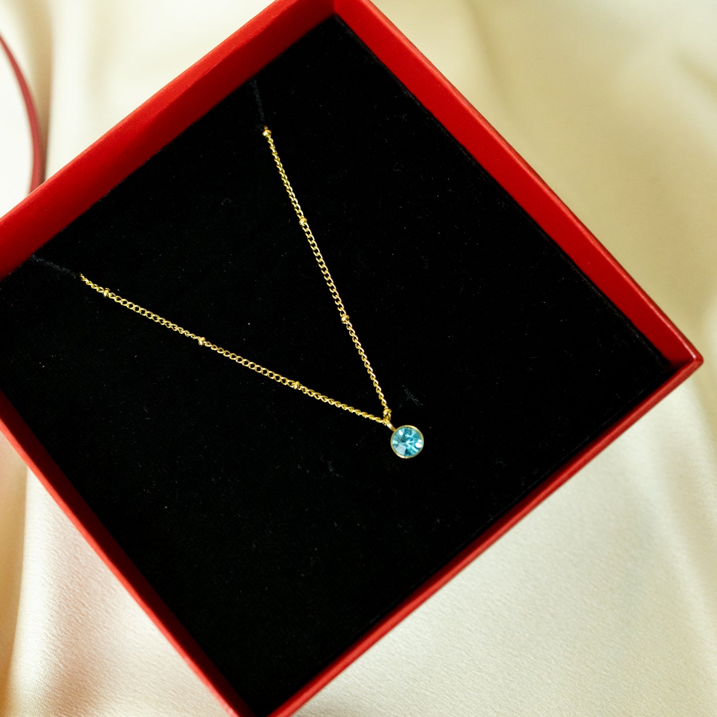 March Birthstone Necklace & Bracelet Set