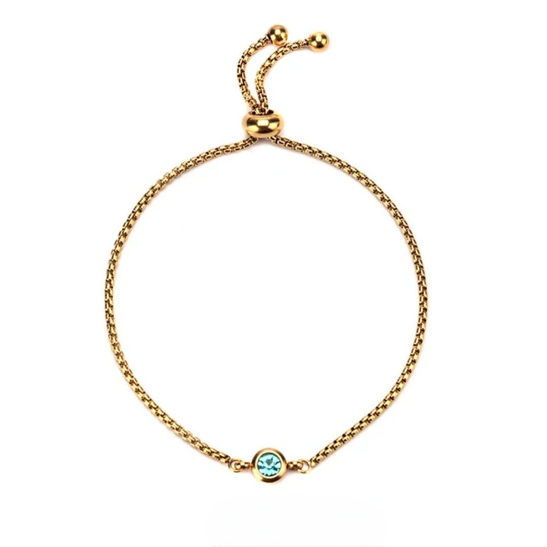 March Birthstone Necklace & Bracelet Set