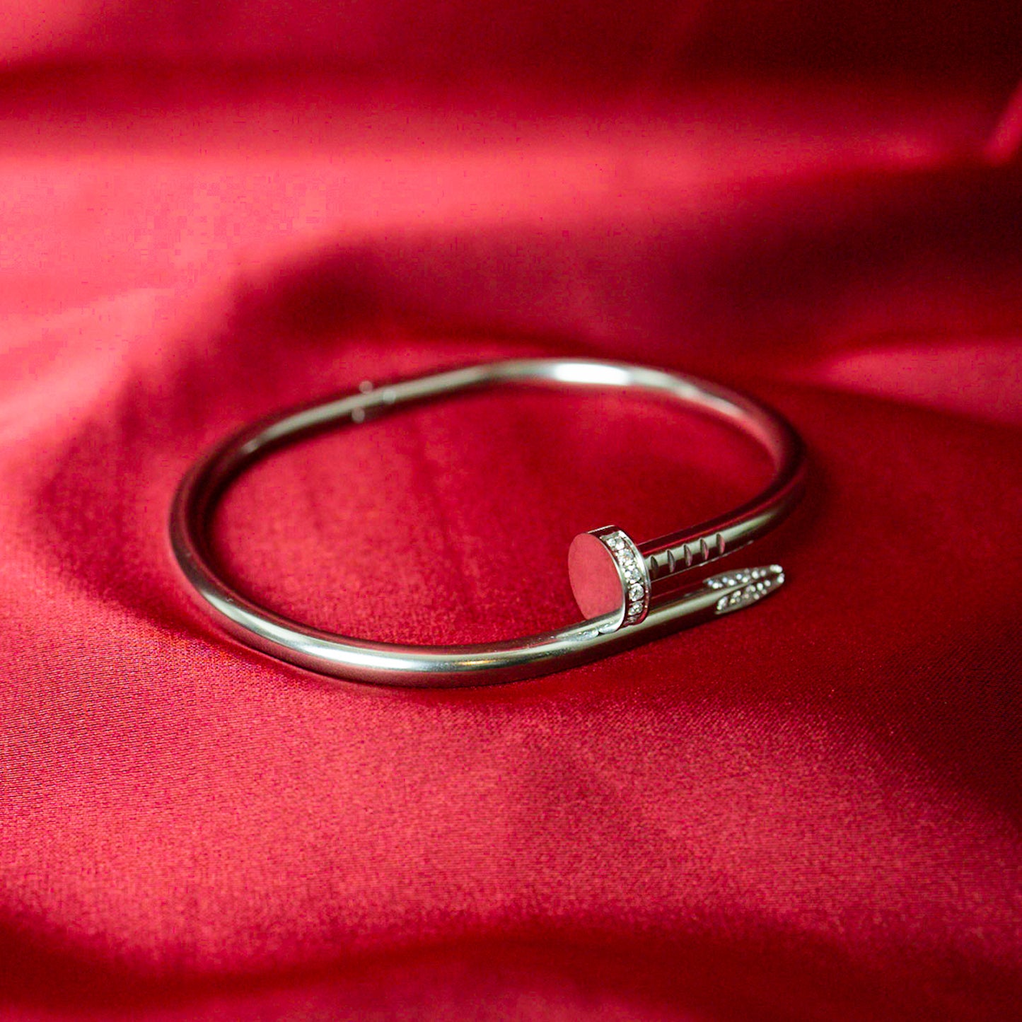 Classic Nail Bangle & Ring Gift Set - Silver